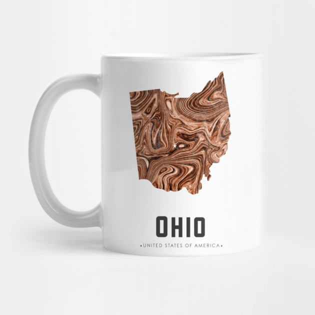 Ohio state map abstract brown by StudioGrafiikka